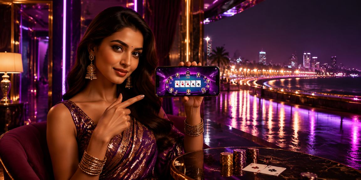 Mumbai Marine Drive Teen Patti neon sign